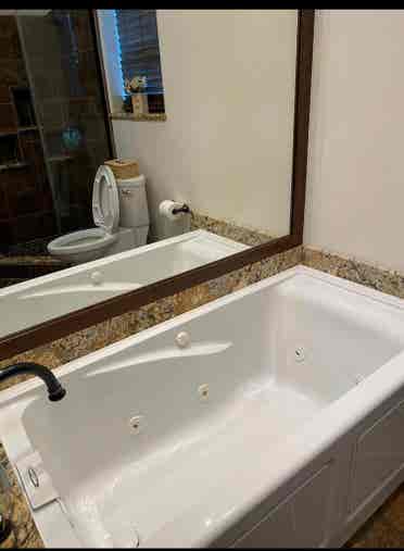 Bedroom with shared bathroom