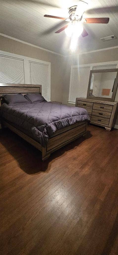 Bedroom with shared bathroom