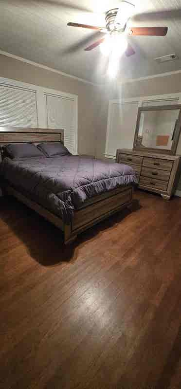 Bedroom with shared bathroom