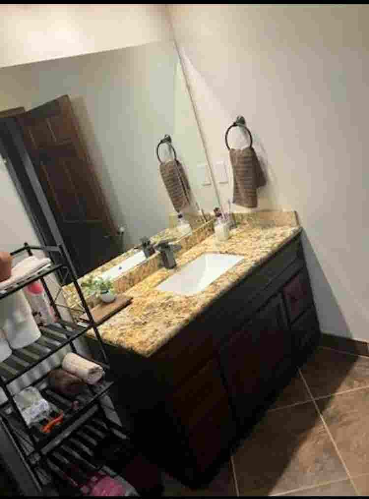 Bedroom with shared bathroom