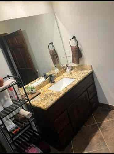 Bedroom with shared bathroom
