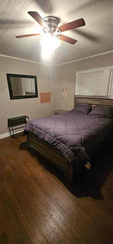 Bedroom with shared bathroom