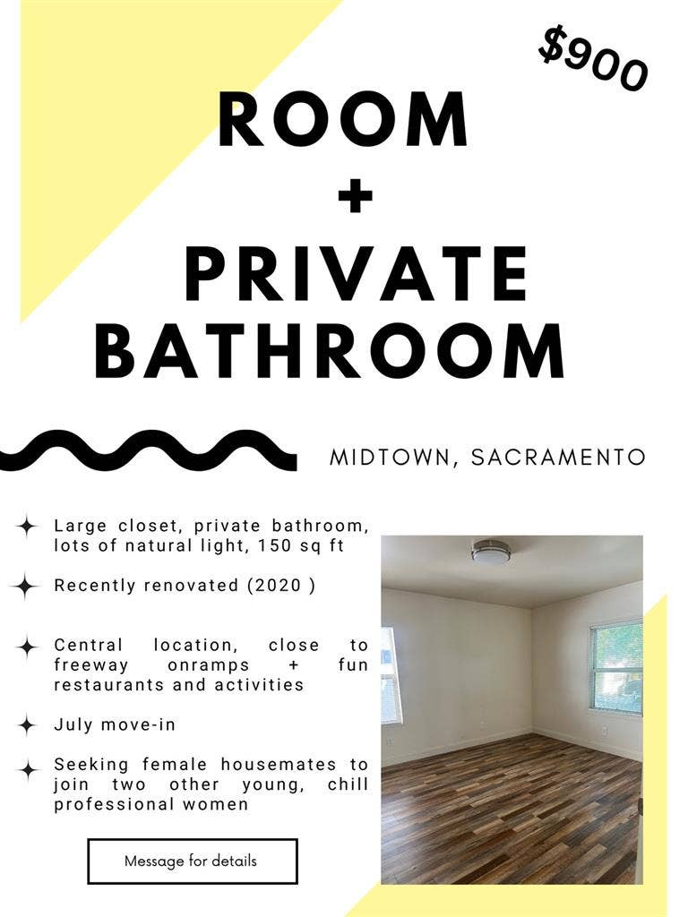Midtown room + private bathroom