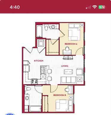1 private room/ 1 private bathroom