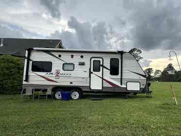 Camper in a beautiful land