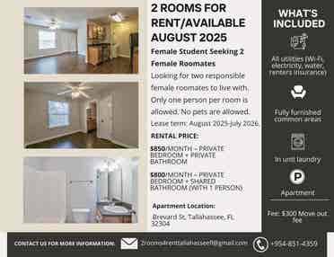 🏡 2 Rooms for Rent