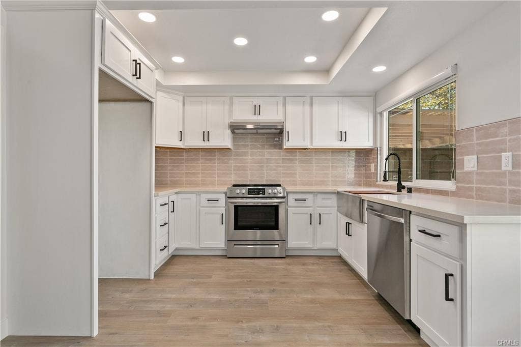 A male roommate in a remodeled home