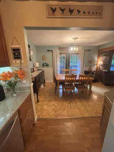 Lower level with private bathroom.