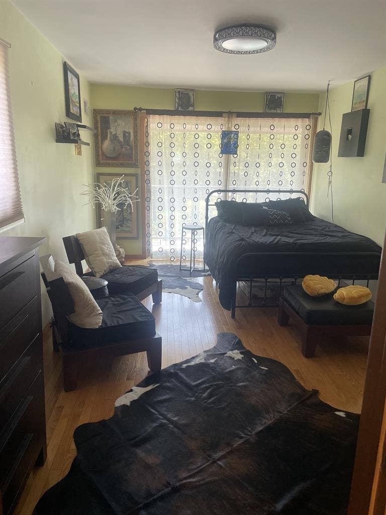 Fully furnished room walk in closet