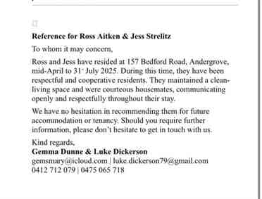 rental for myself & partner