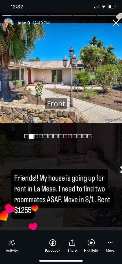 3 bedroom house: One room available