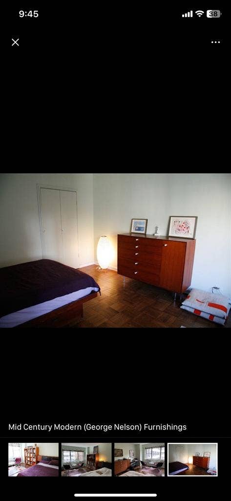Furnished large bedroom in doorman