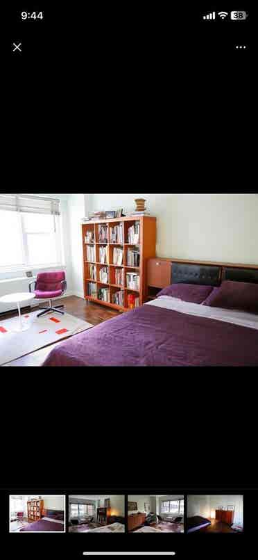 Furnished large bedroom in doorman