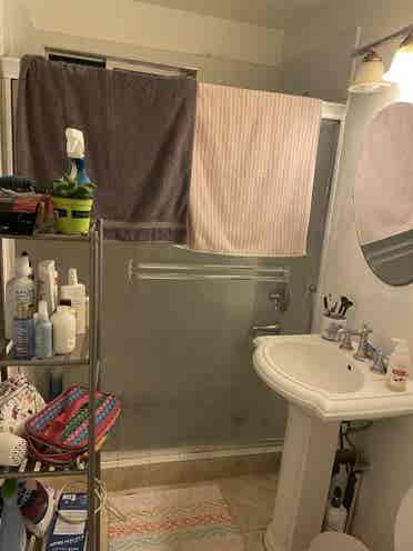 Master bathroom with parking spott