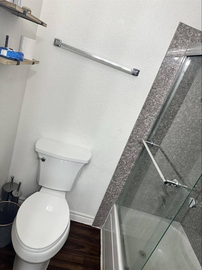 Empty bedroom and bathroom