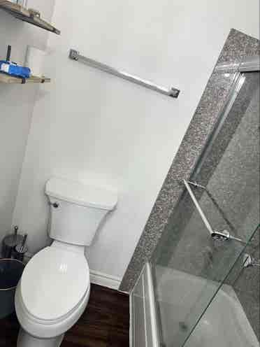 Empty bedroom and bathroom