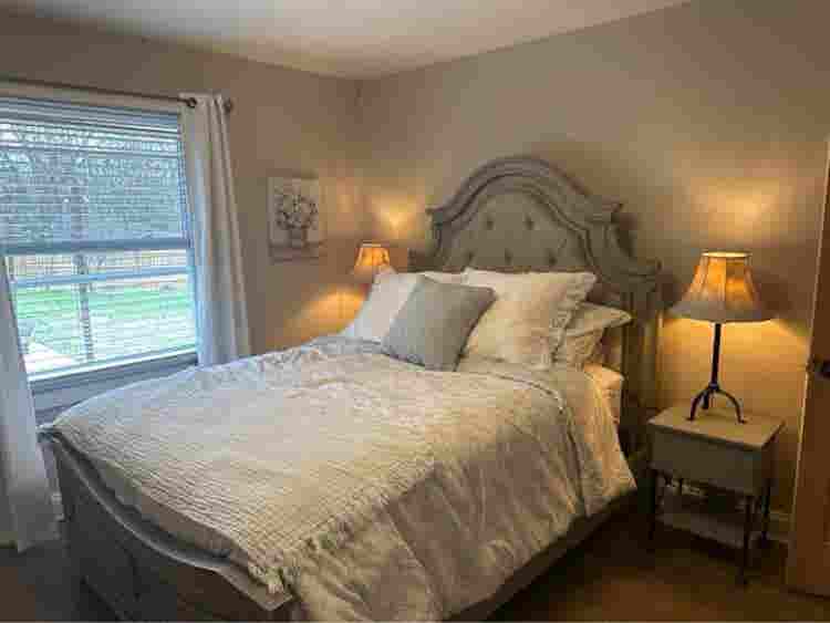 Newly remodeled room with new bed.