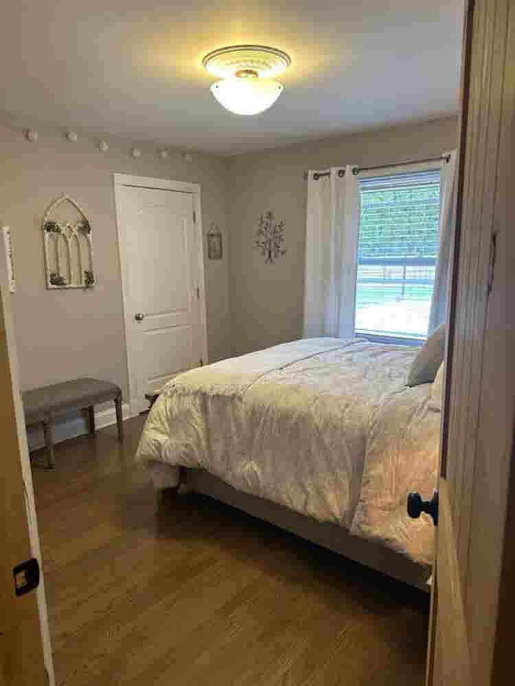 Newly remodeled room with new bed.