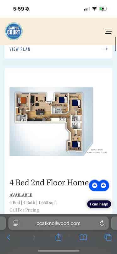 1 room for rent in 4 bed apartment