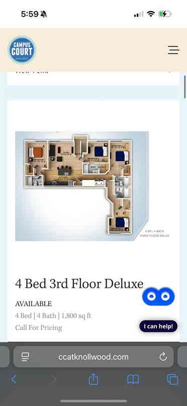 1 room for rent in 4 bed apartment