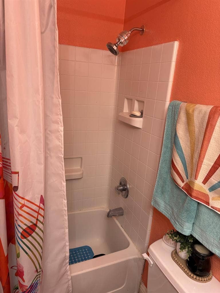 One bedroom with a private bath