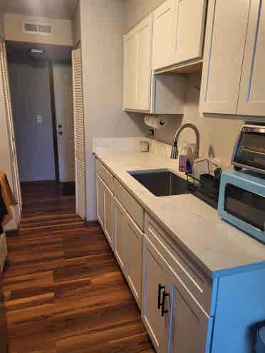 Furnished w/ bed. Closet + Laundry!