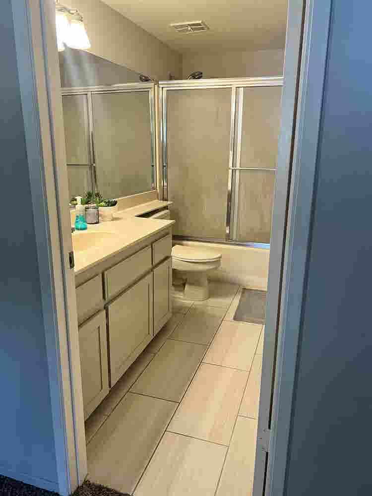 Room with restroom