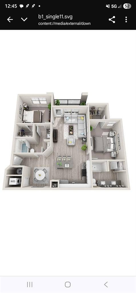 1 Bedroom+attached bathroom - $