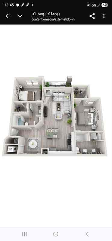 1 Bedroom+attached bathroom - $