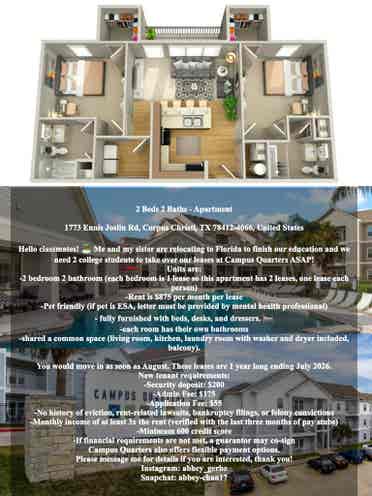 2 Rooms for Rent (August)