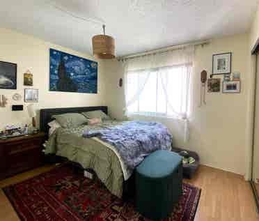 Room with partially shared bathroom