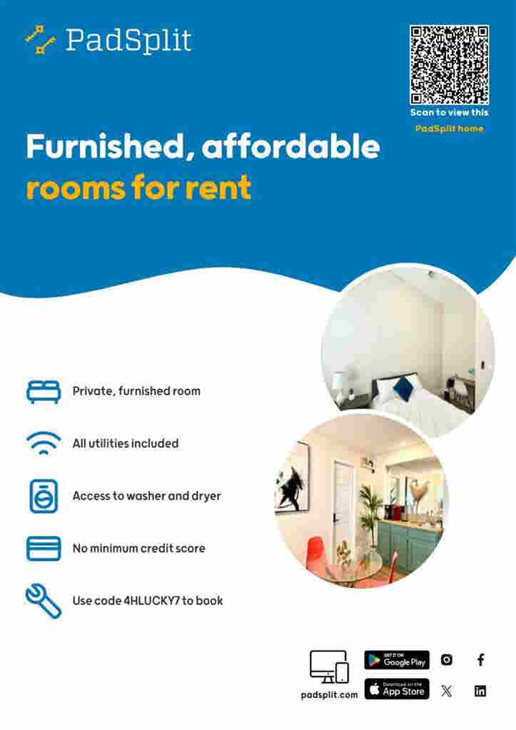 Bright, comfortable rooms for rent