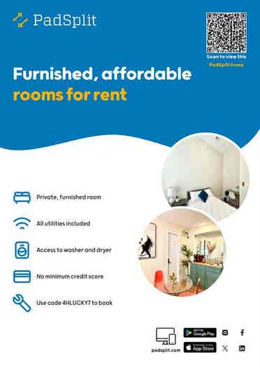 Bright, comfortable rooms for rent