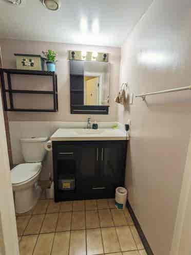 Furnished room with private bath