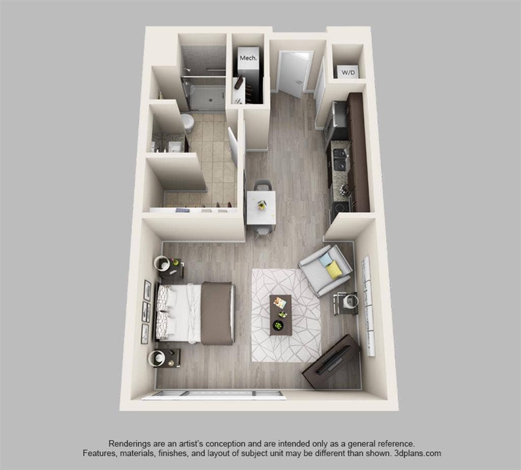 Fully furnished studio apartment