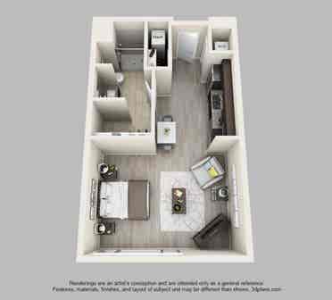 Fully furnished studio apartment