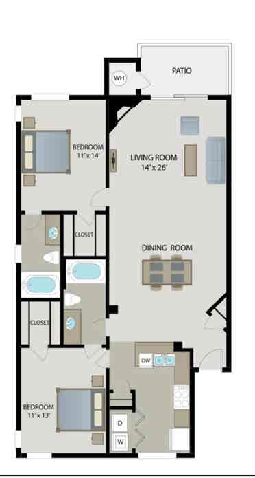 A room with a private bathroom