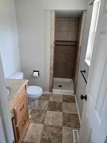 Master bedroom with attached bath