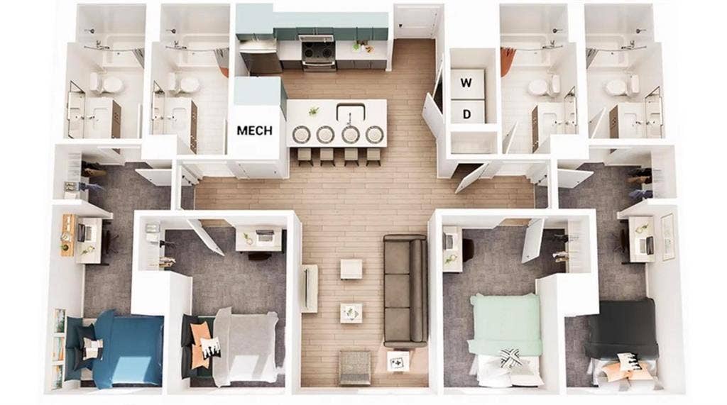 Sublease in a 4 bedroom apartmentt