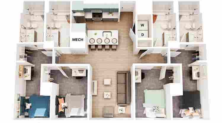 Sublease in a 4 bedroom apartmentt