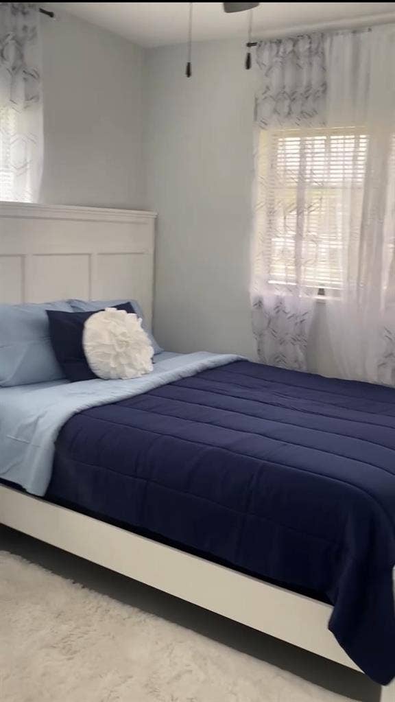One bedroom, shared bathroom