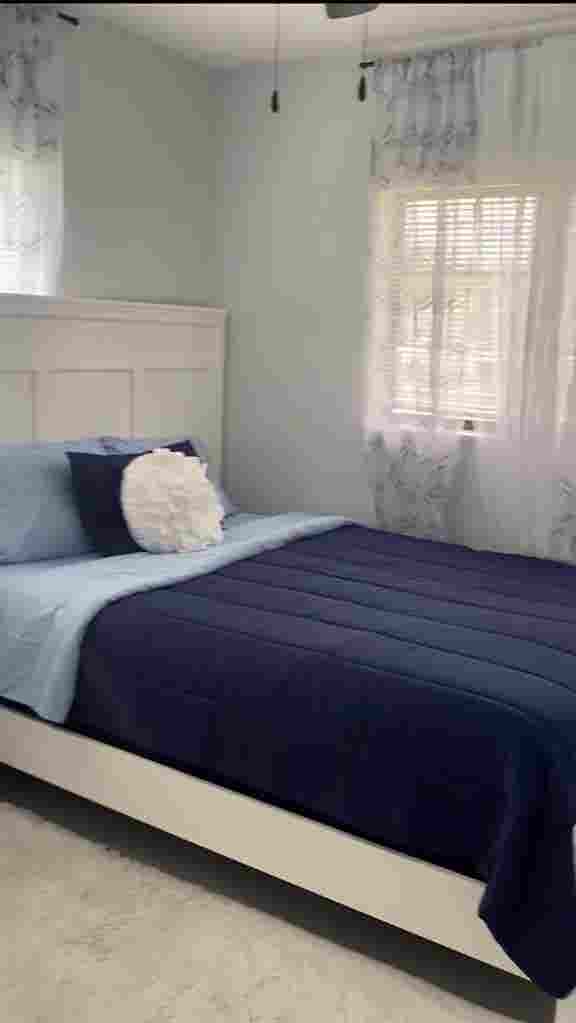 One bedroom, shared bathroom
