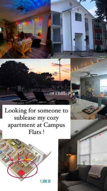 Subleasing my room at Campus Flats!