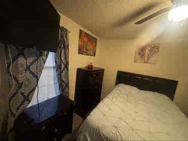 Furnished room queen and smart tv