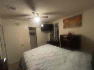 Furnished room queen and smart tv