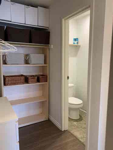 Master bedroom with bathroom