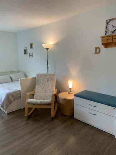 Master bedroom with bathroom