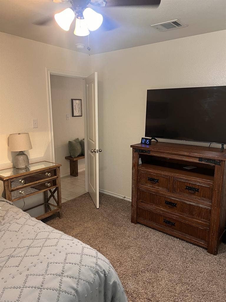 Private bedroom and bathroom
