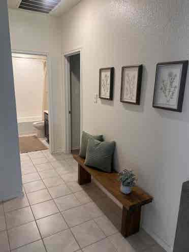 Private bedroom and bathroom