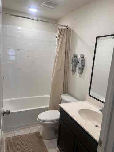 Private bedroom and bathroom